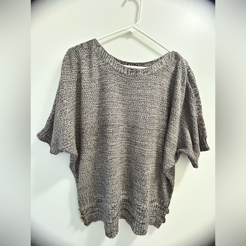 Light brown Knit Short Sleeve Sweater